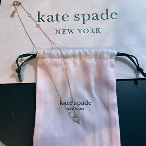 Kate Spade brand new rose gold necklace with reversible heart charm